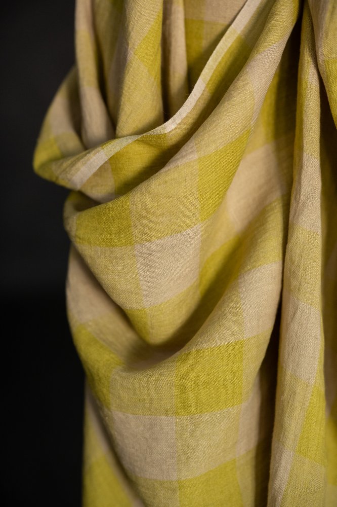 Frosted Posset European Laundered Linen Check