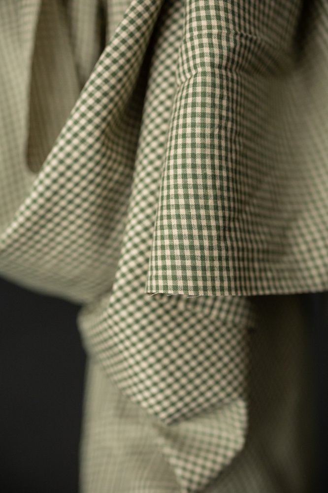Cardamom Gingham Indian Handwoven Cotton