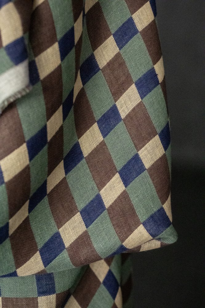 Lucienne European Laundered Linen Jacquard Check
