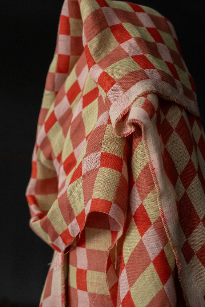 Ray European Laundered Linen Jacquard Check