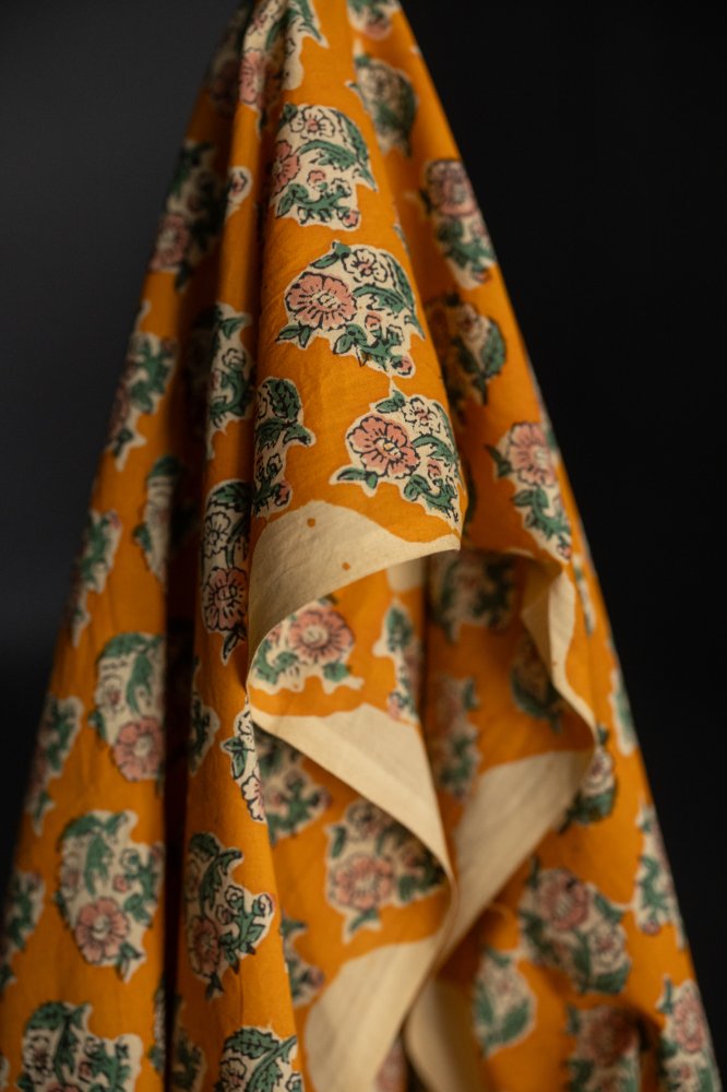 Oleander Indian Block Print Cotton