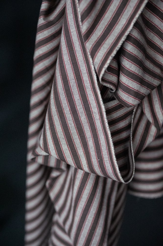 red brown stripe fabric