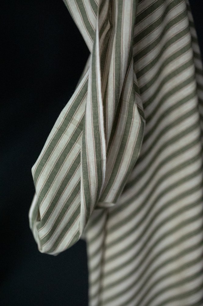 green stripe cotton fabric