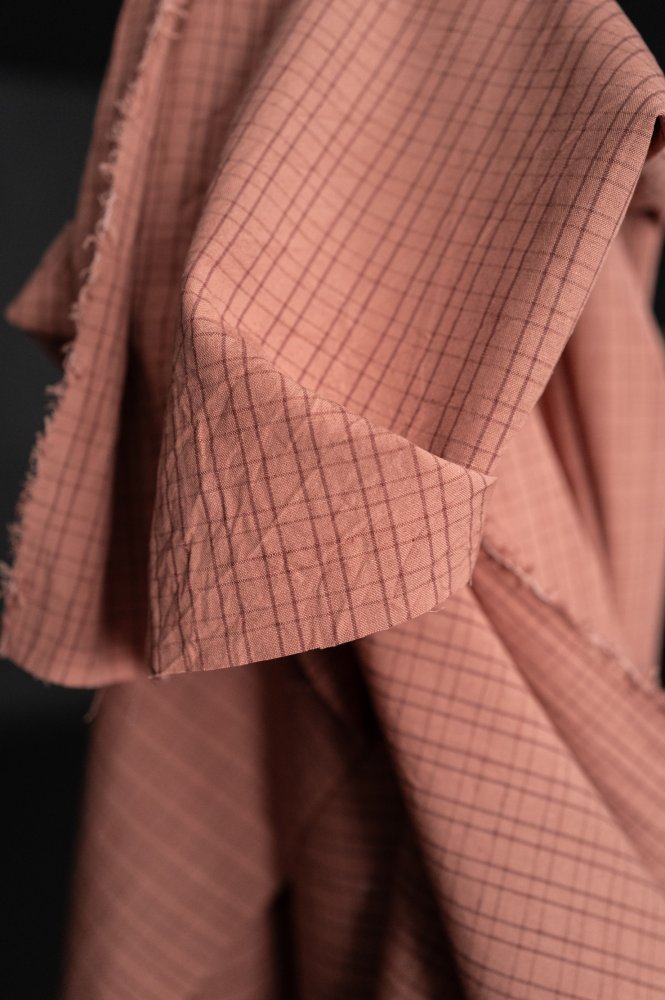 pink check cotton fabric