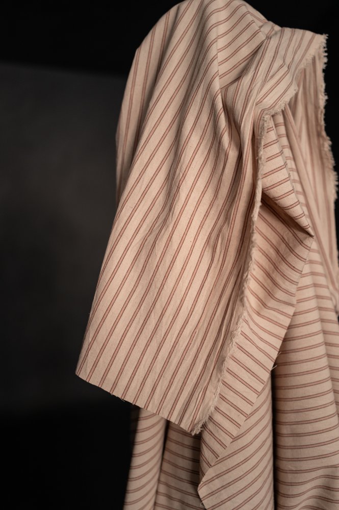 pink brown stripe fabric
