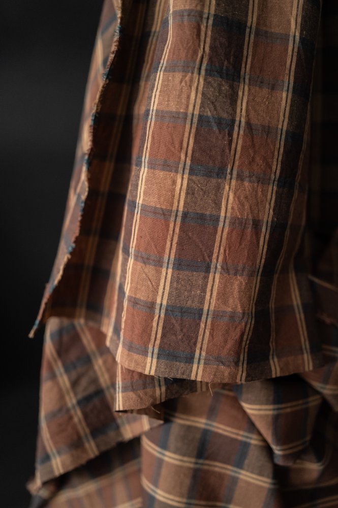 green brown check fabric