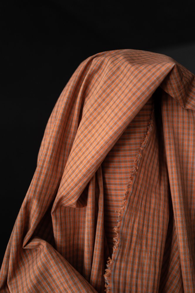 orange mini gingham check